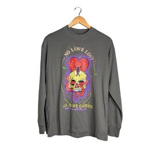New Empyre Men's Small No Love Lost Graphic Tee Long Sleeve T-Shirt Gray